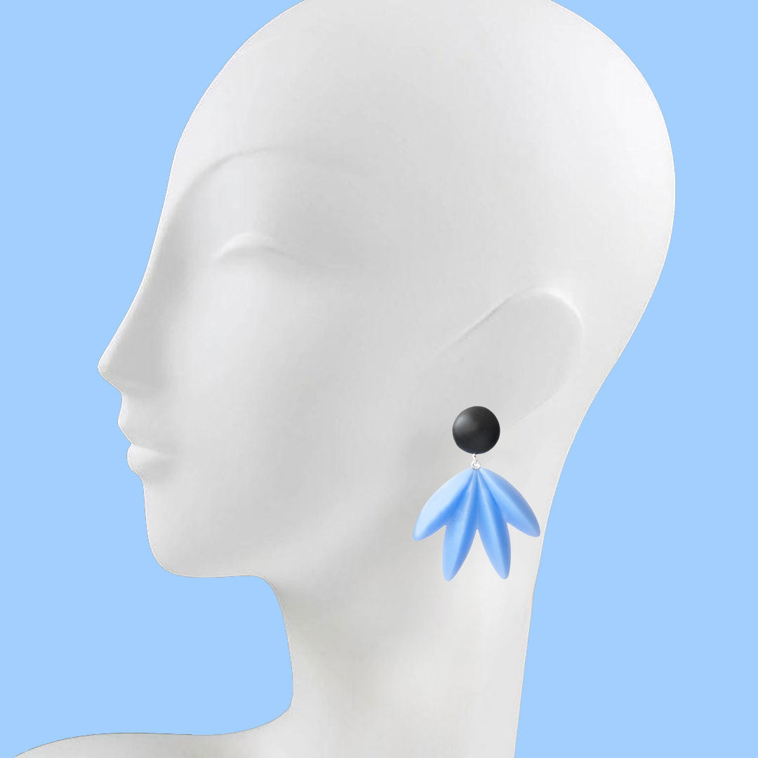 BŌSHI earrings, cornflower blue