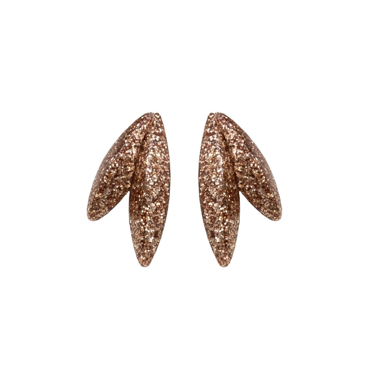 Twin-LEAVES ✕ Shine earrings, champagne