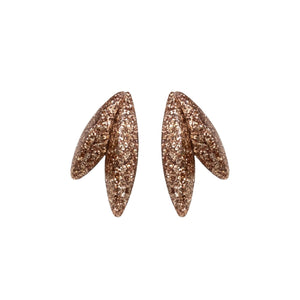 Twin-LEAVES ✕ Shine earrings, champagne