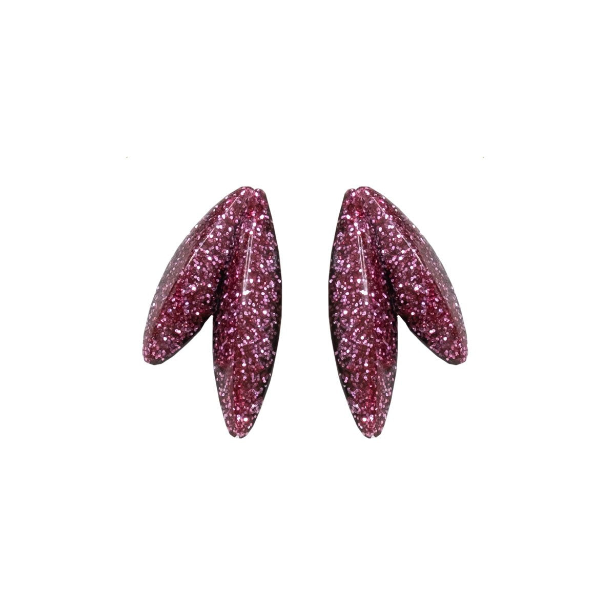 Twin-LEAVES ✕ Shine earrings, pink