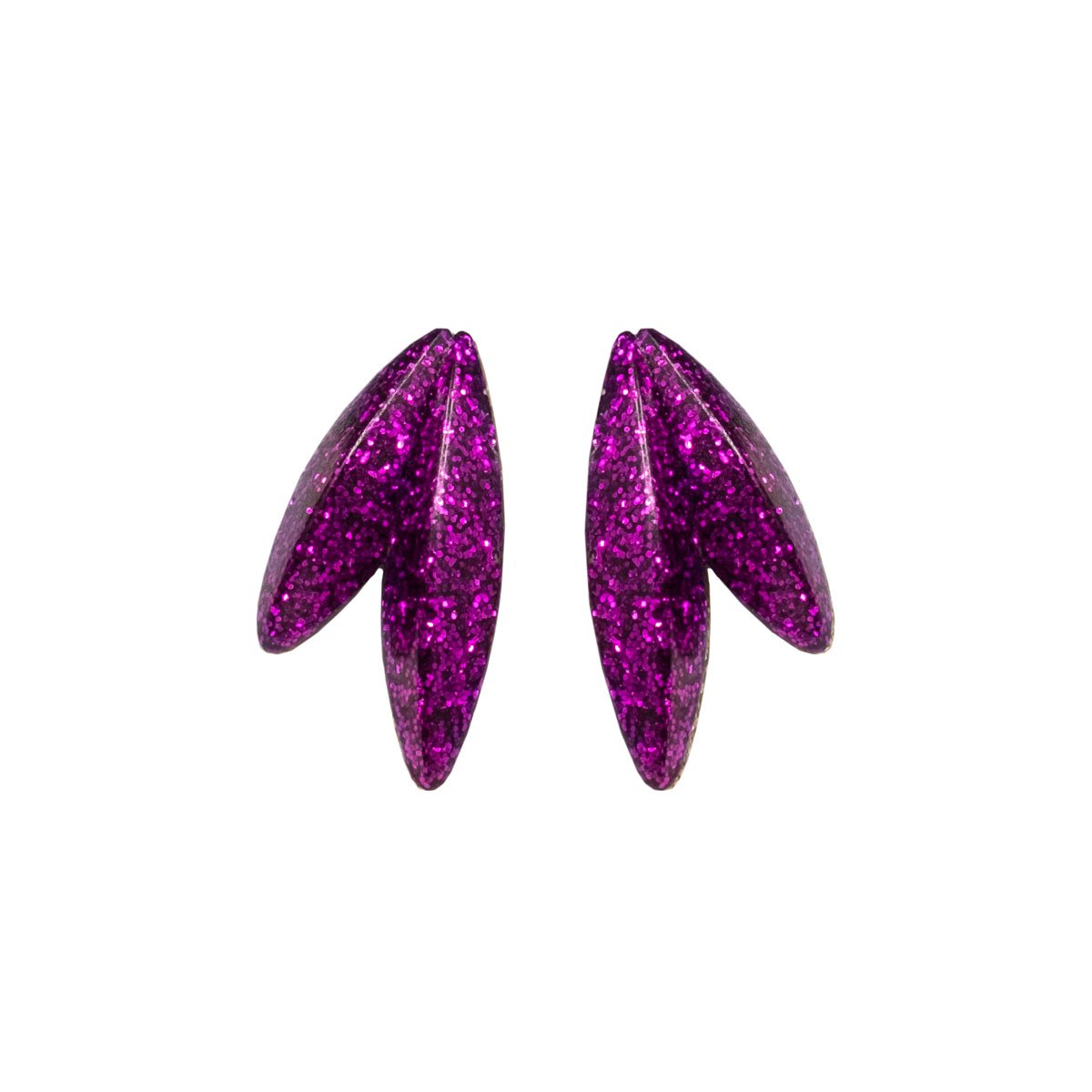 Twin-LEAVES ✕ Shine earrings, purple