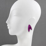 Load image into Gallery viewer, Twin-LEAVES ✕ Shine earrings, purple
