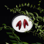 Load image into Gallery viewer, Twin-LEAVES ✕ Shine earrings, red

