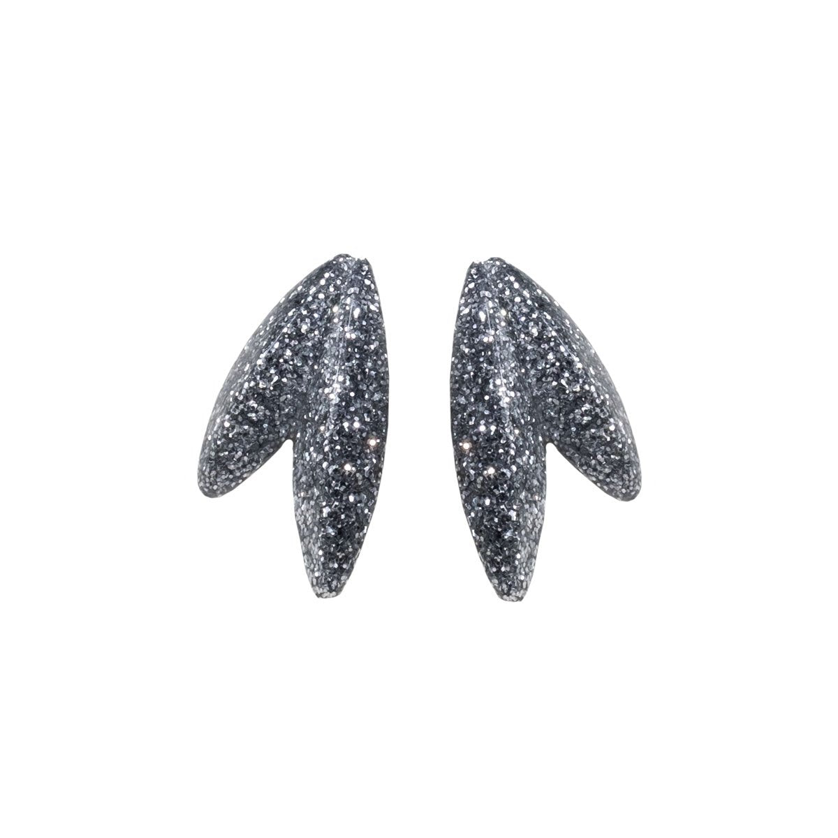 Twin-LEAVES ✕ Shine earrings, silver