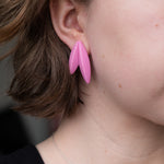 Load image into Gallery viewer, Twin-LEAVES earrings, light pink
