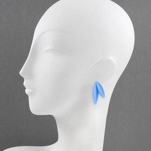 Twin-LEAVES earrings, cornflower blue