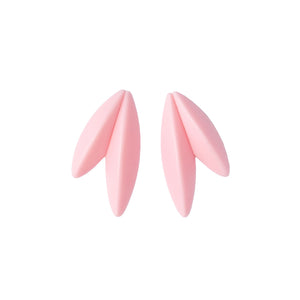 Twin-LEAVES earrings, light pink