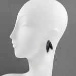 Load image into Gallery viewer, Twin-LEAVES ✕ Shine earrings, black silver
