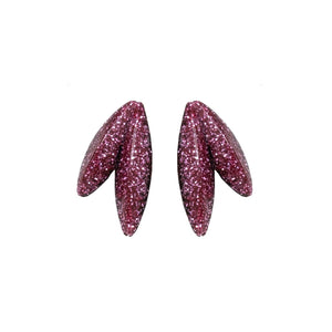 Twin-LEAVES ✕ Shine earrings, pink