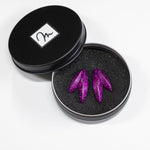 Load image into Gallery viewer, Twin-LEAVES ✕ Shine earrings, purple
