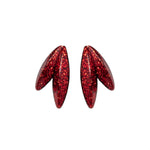 Load image into Gallery viewer, Twin-LEAVES ✕ Shine earrings, red
