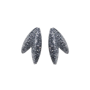 Twin-LEAVES ✕ Shine earrings, silver