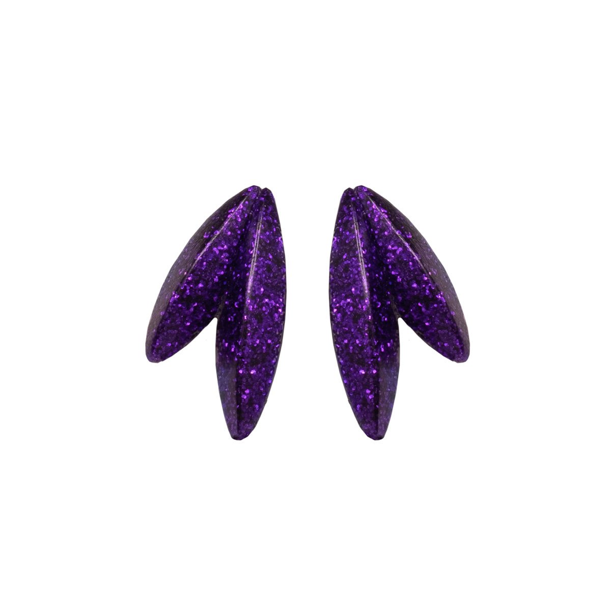 Twin-LEAVES ✕ Shine earrings, violet