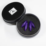 Load image into Gallery viewer, Twin-LEAVES ✕ Shine earrings, violet
